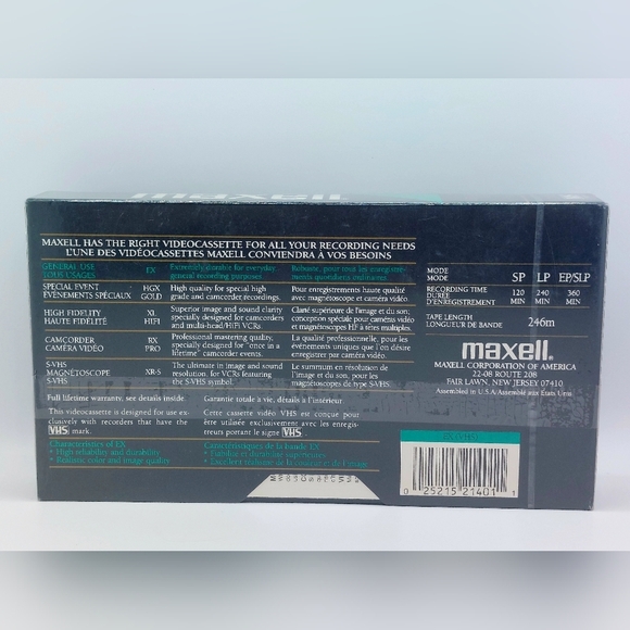 Maxell VHS‎ Tape EX-120 High Quality General Use T-120, 6 Hours - Picture 2 of 3